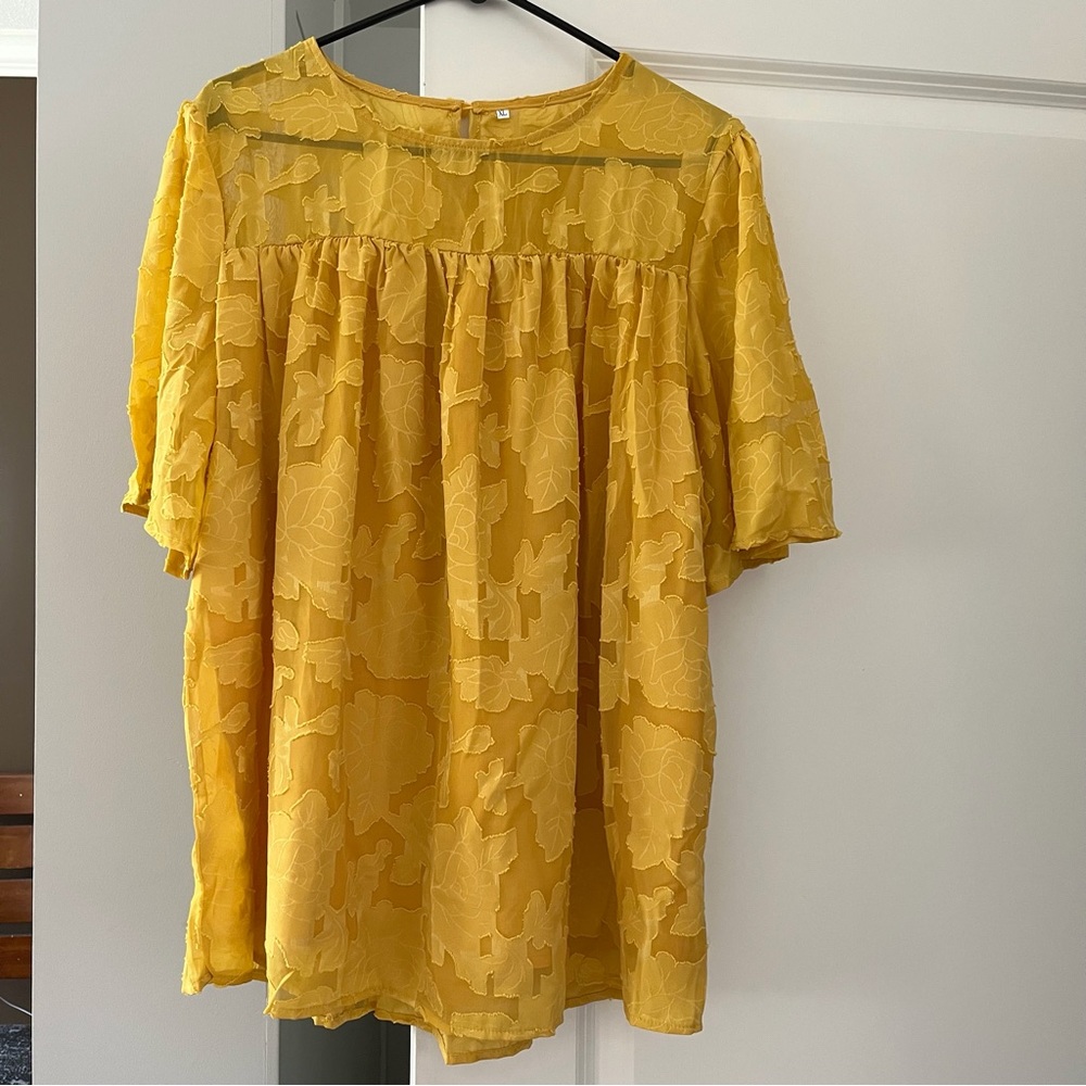 Temu yellow blouse